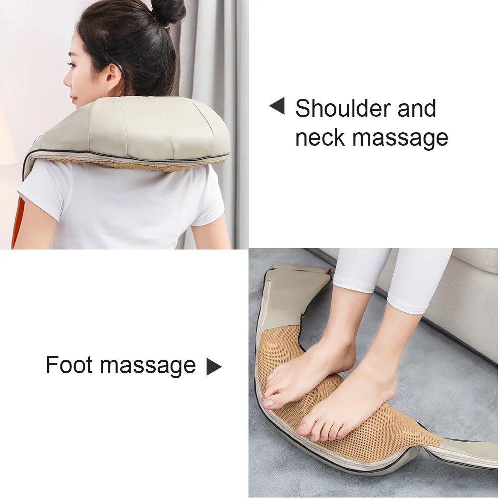U Shape Electrical Massage Shiatsu Back Neck Shoulder Body Massager Multifunctional Infrared Heated Kneading Car/Home | Красота и