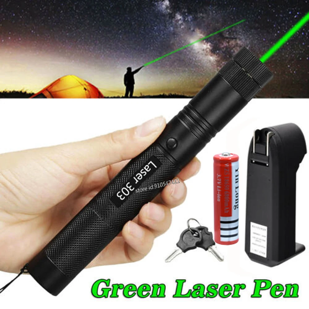 

Powerful Red Green Laser Pointer 10000m 5mw Laser 303 Sight Focus Adjustable Burning Lazer Torch Pen