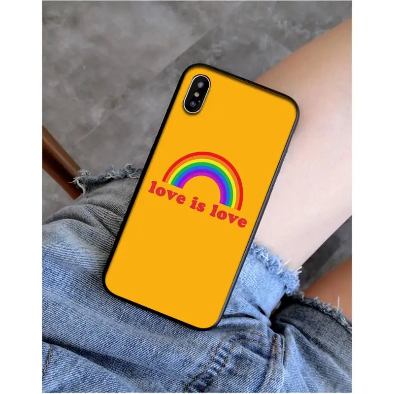 Motirunner LGBTQ Rainbow love is черный мягкий чехол из ТПУ для iphone 11 Pro Max X XS MAX 6 6s 7 8 plus 5 5S 5SE XR SE2020
