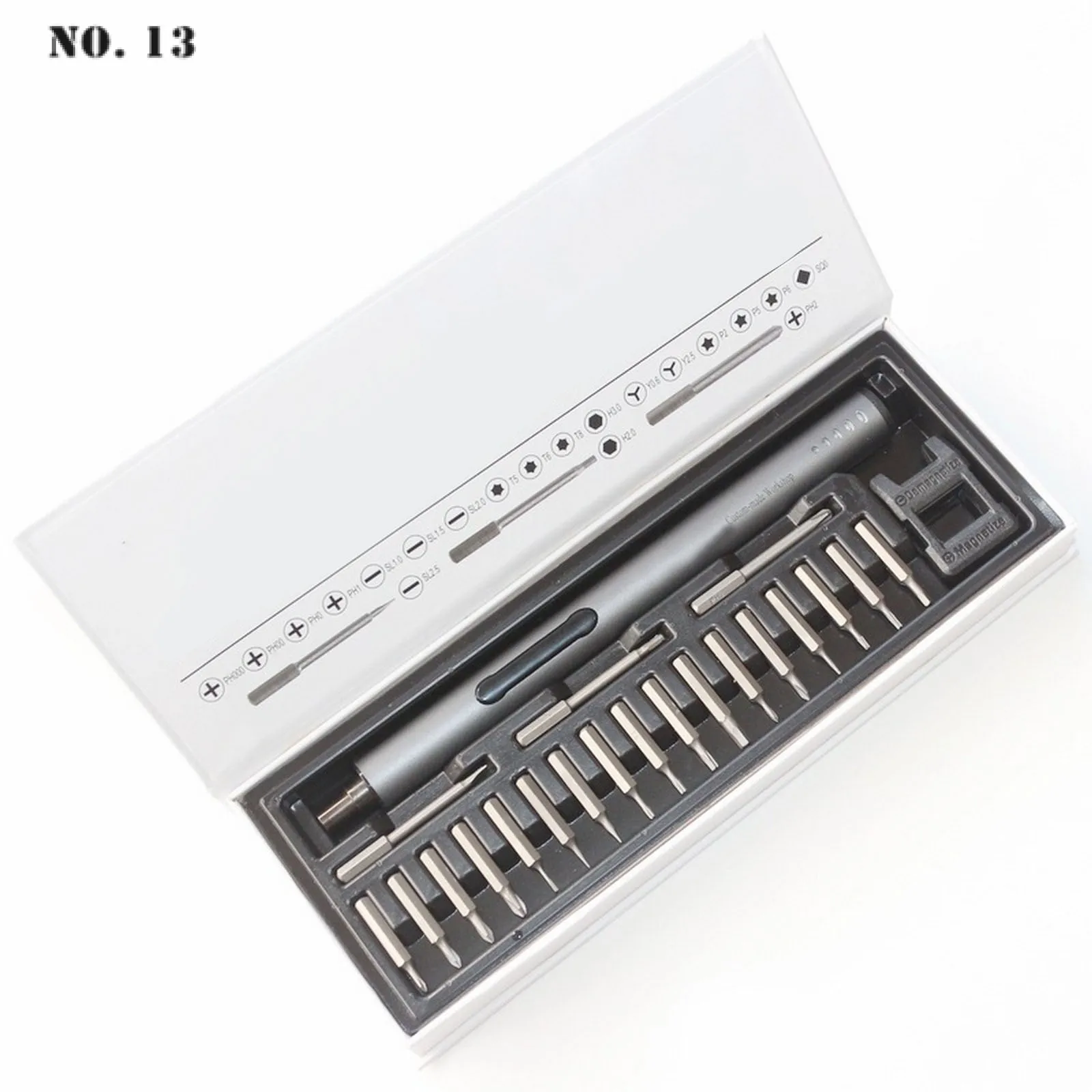 

20 in 1 Precision Electric Screwdriver Set for Phone Laptop Magnetic Multifunctional Screwdriver and 3 LED Light Lithium Battery