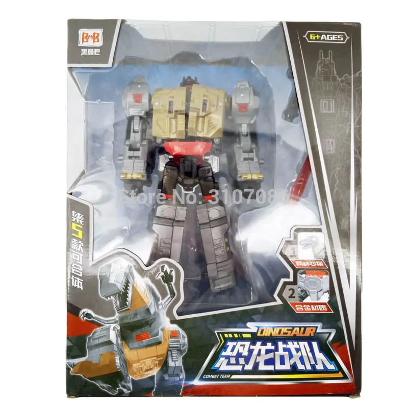 Grimlock Retail Box BMB трансформация Dinoking Volcanicus Grimlock Slag Sludge Snarl Swoop slash Dinobots 5в1 сплав фигурка робота игрушки - Цвет: Grimlock Retail Box