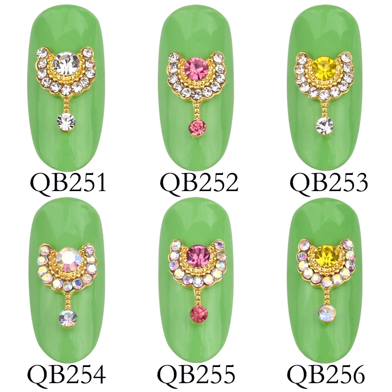 10 шт. 3D нейл арта украшения из золотого сплава с блестящими стразами бокал для