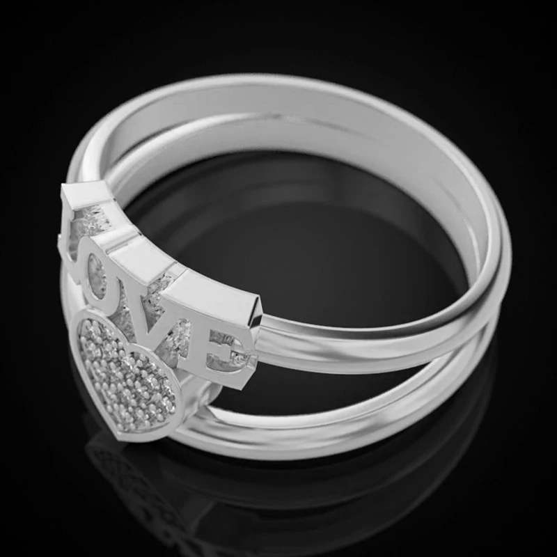 Модные кольца для помолвки женщин обручальное кольцо с сердцем и цирконием