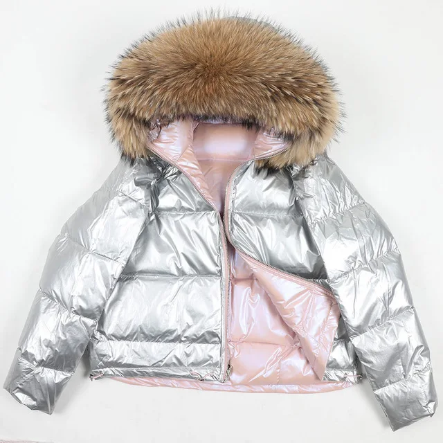C7 big collar Зимняя женская куртка на 90% белом утином пуху, новая мода, пуховик, большая парка с капюшоном из натурального Лисьего меха, Корейская одежда - Цвет: C7 big collar