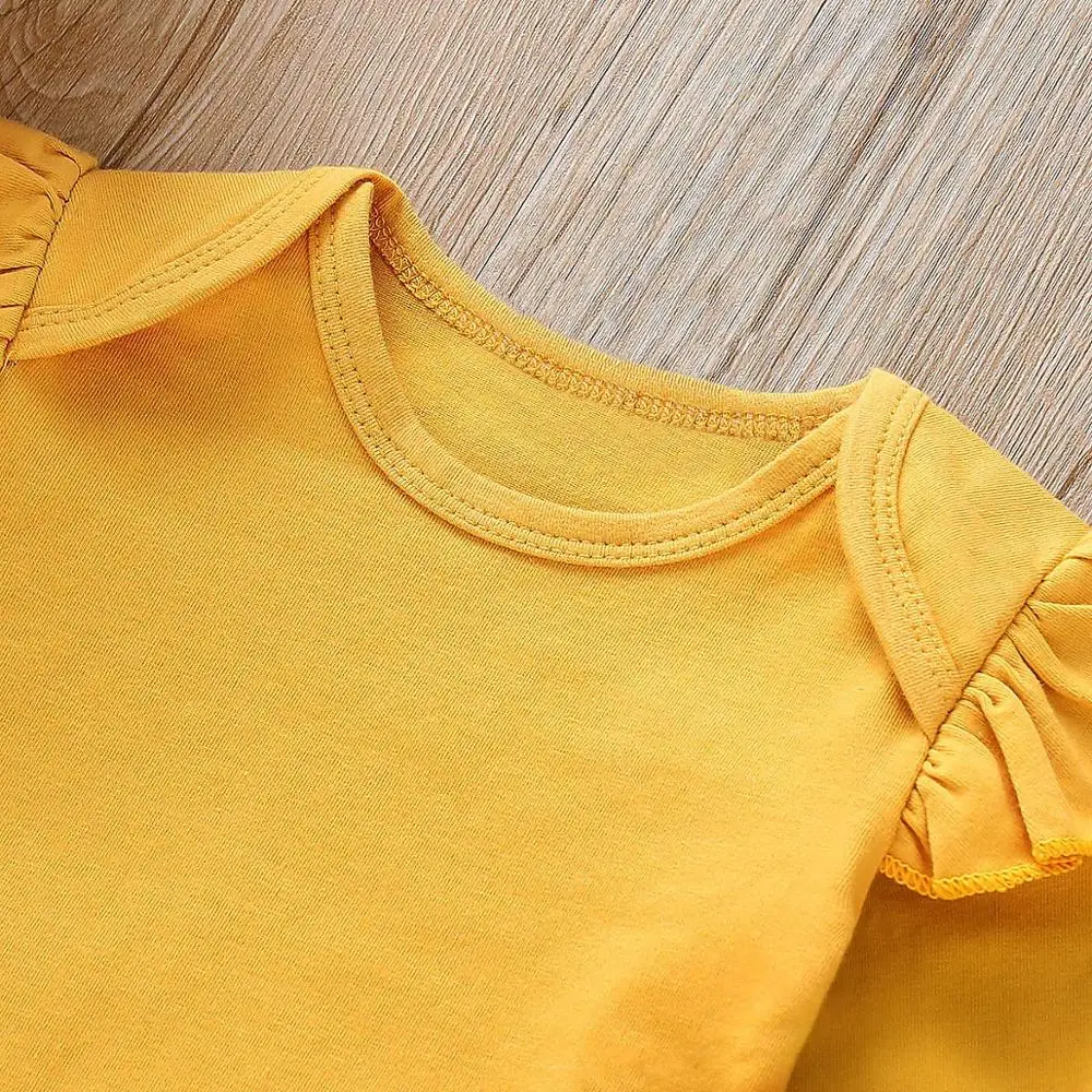 Хлопковый комбинезон с оборками для новорожденных брюки цветочным принтом