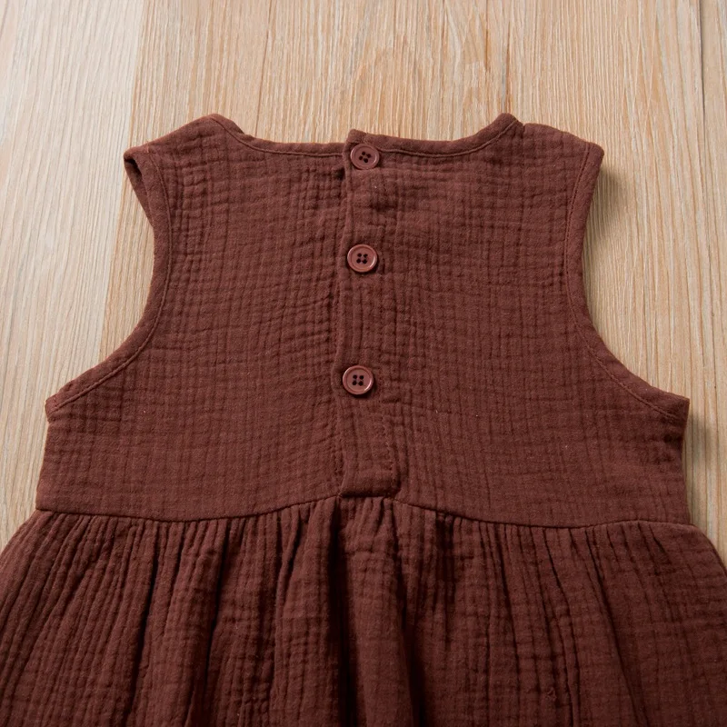 Новинка 2020 летний однотонный костюм для маленьких девочек и мальчиков льняной