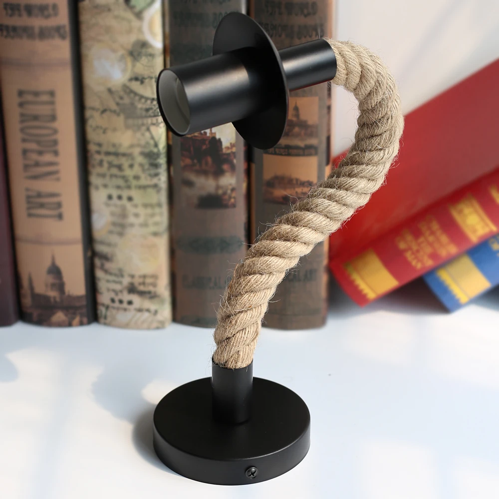 Американский Ретро Лофт светильник ing бра Эдисон лампа E27 розетка пеньковая