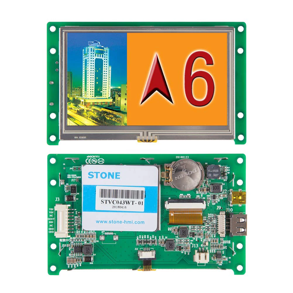 4.3 Inch TFT LCD Module Smart Home Automation Display Intelligent Touch Screen Monitor 480*272 with UART Port for Industrial Use