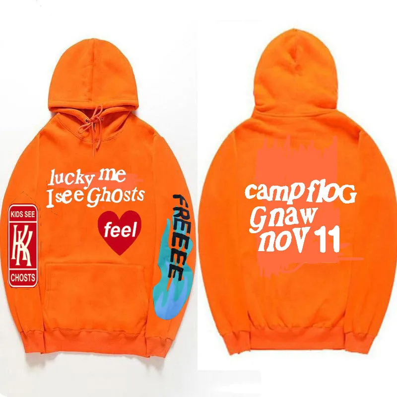 Новинка 2019 года WEST Kanye детский пуловер с капюшоном изображением привидений для