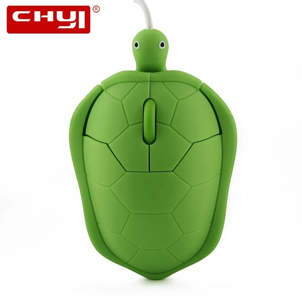 CHYI USB игровой Мышь геймера 3D Зеленая Черепаха Форма мышь дети подарок проводная