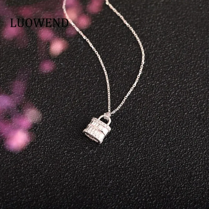 Цепочка LUOWEND из белого золота 18 карат однотонное ожерелье для помолвки подарок на