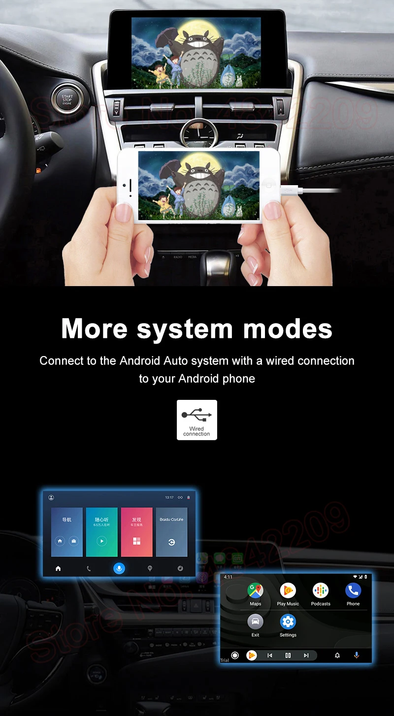 Фото Обновление экрана OEM автомобиля Apple CarPlay Android Auto Airplay Интерфейс декодера для Lexus IS ES NX RX GS LC UX GX LS LX RC CT №3