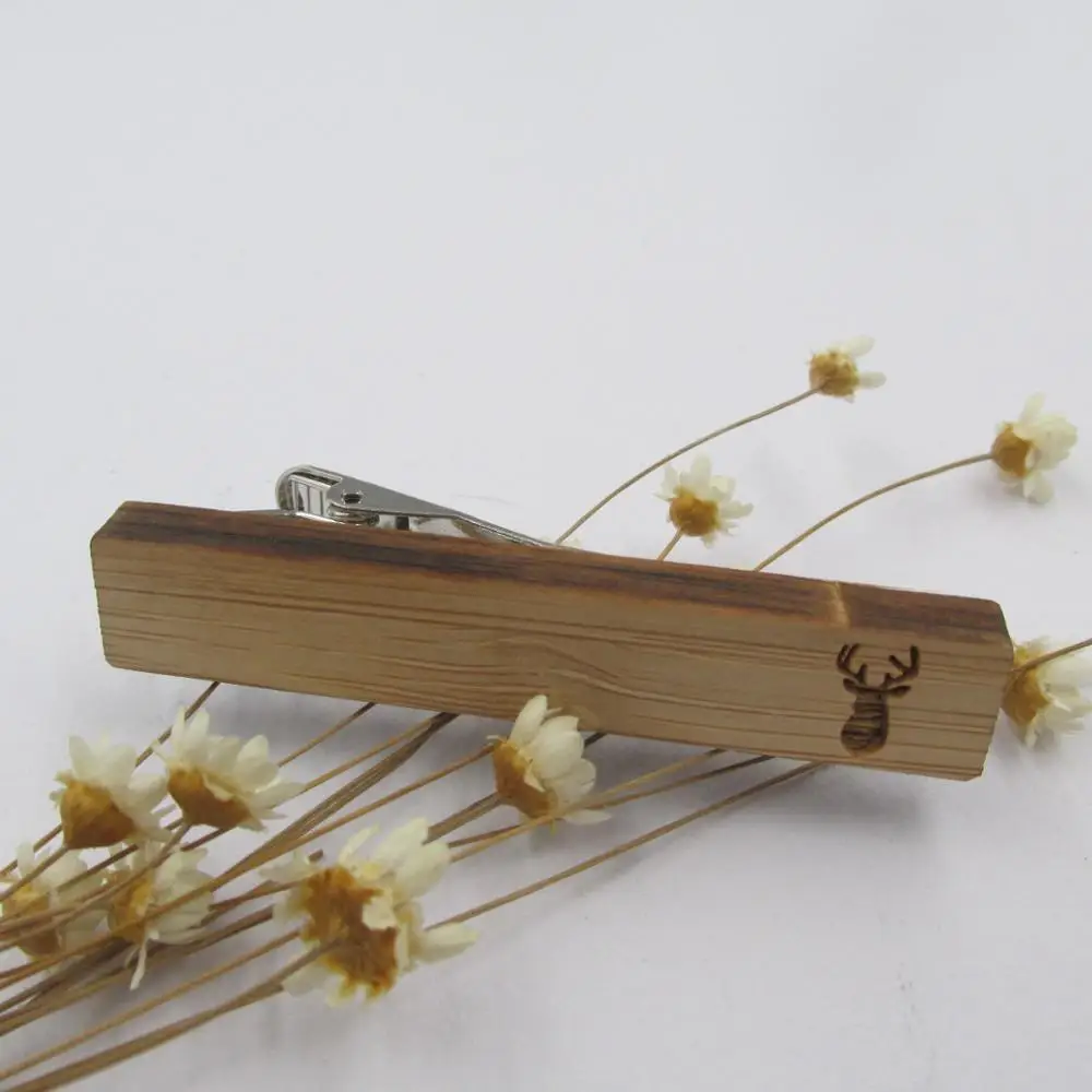 Высокое качество запонки галстук деревянный зажим для галстука мужчин животное