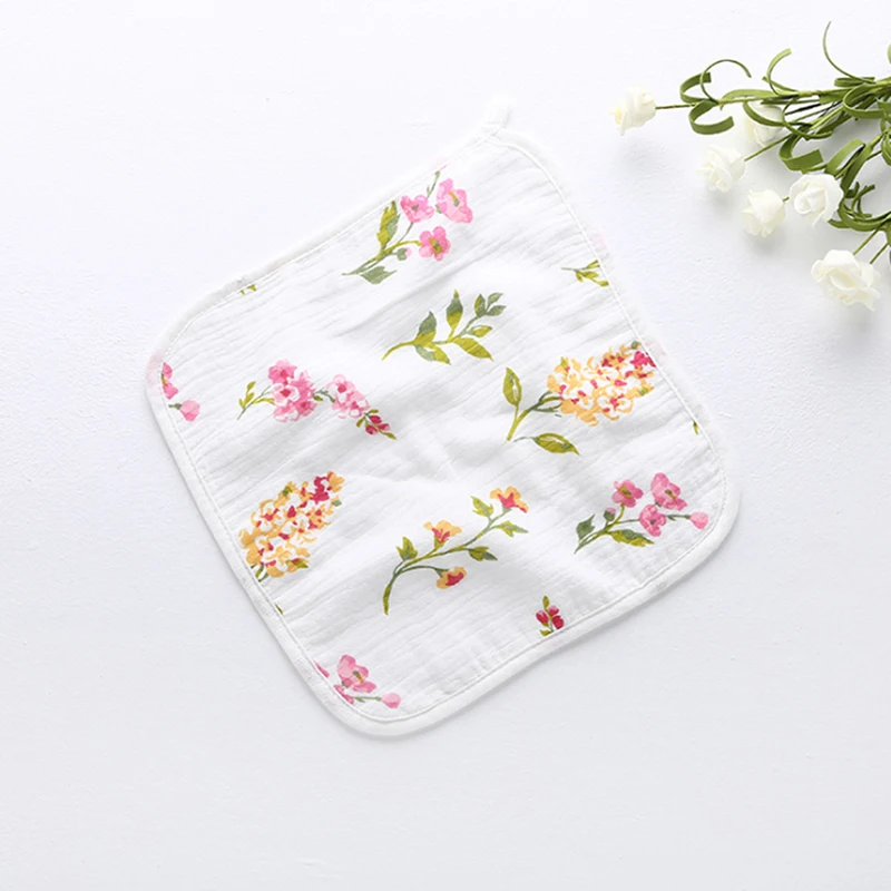 

Small Baby Towel Wipes Baby Towel Fruit Printed Children Small Handkerchief Double Layer Gauze Nursing 25*25cm