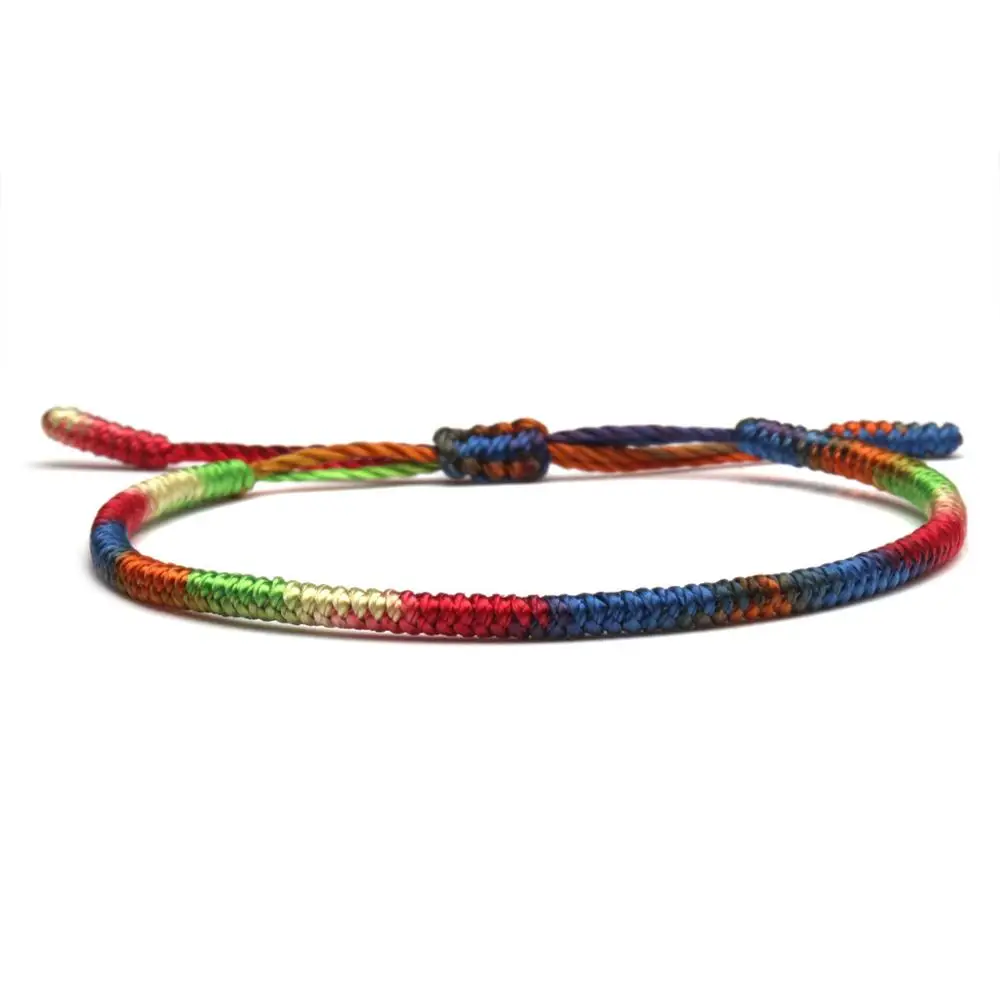 Браслет веревочный градиентный для мужчин и женщин тибетский буддийский браслет