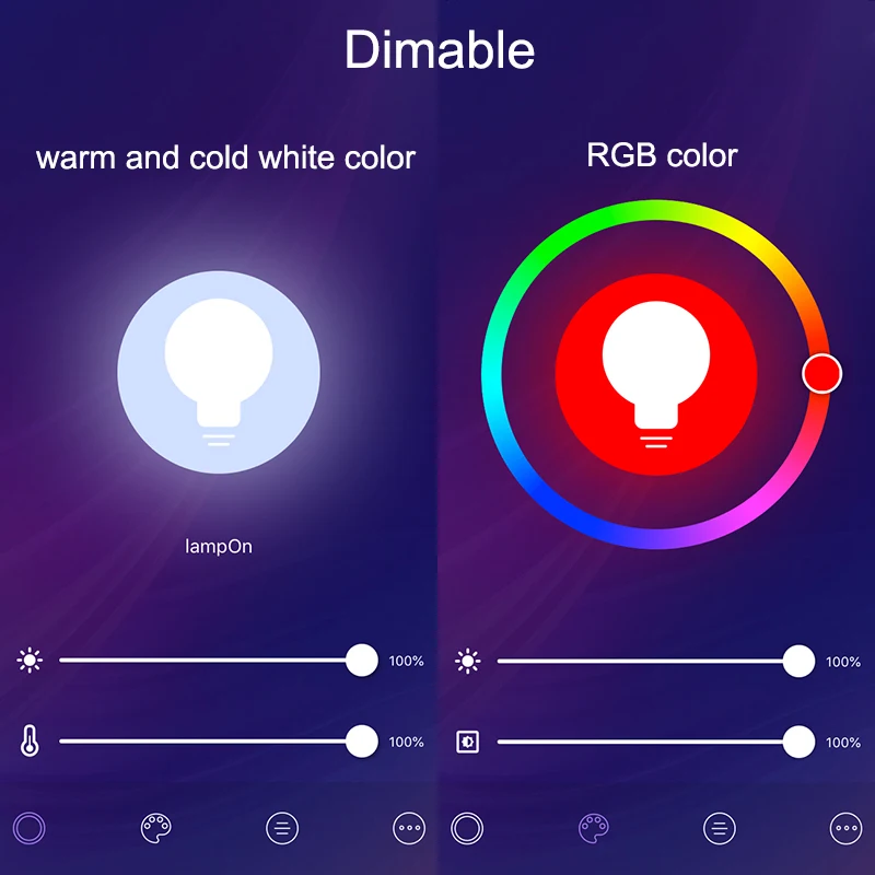 Lonsonho 2 шт. E27 Wifi умный светильник светодиодный лампочка RGB+ W+ C 9 Вт 900lm туя умная жизнь приложение таймер диммер Alexa Google Home