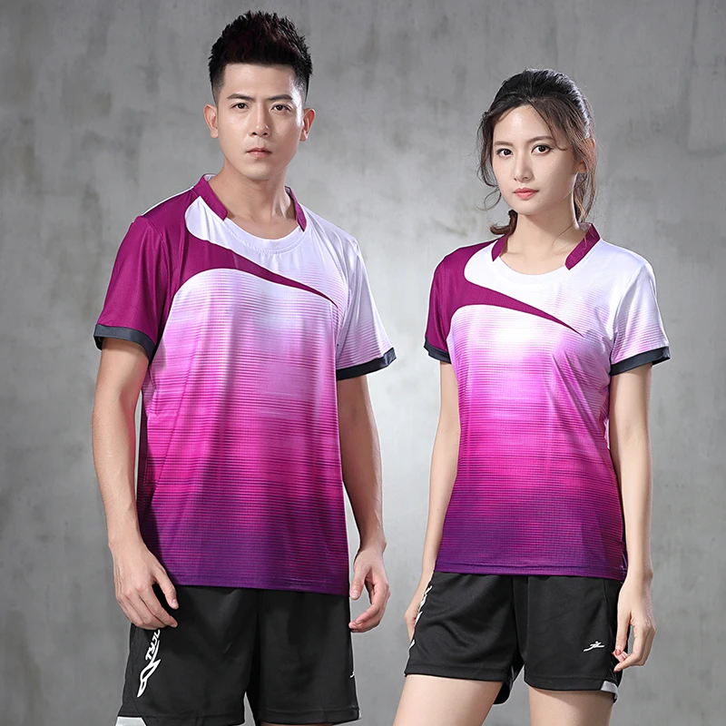 Новый костюм для бадминтона мужчин и женщин с коротким рукавом шортами рубашка