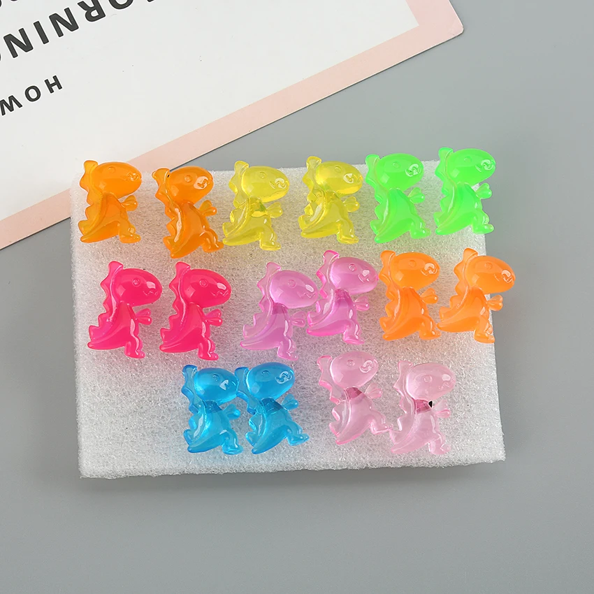 1pair 23*13 mm Colorful Cartoon Resin Dinosaur Stud Earrings for Kids Girls Teens Jewelry | Украшения и аксессуары