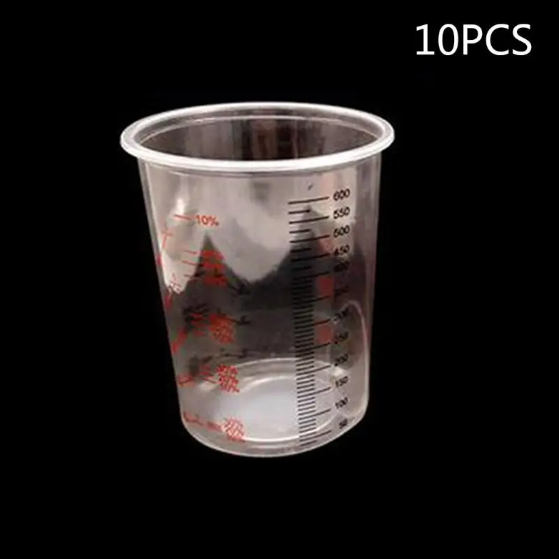

10Pcs Plastic Paint Mixing Cups 600ml Mixing Pot Paint Mixing Calibrated Cup Set