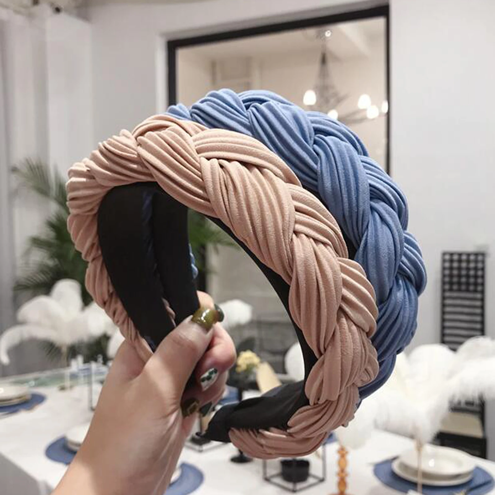 

New Fashion Women Hairband Cross Knot Braid Headband Adult Autumn Winter Headwear Wide Side Turban Hair Accessories