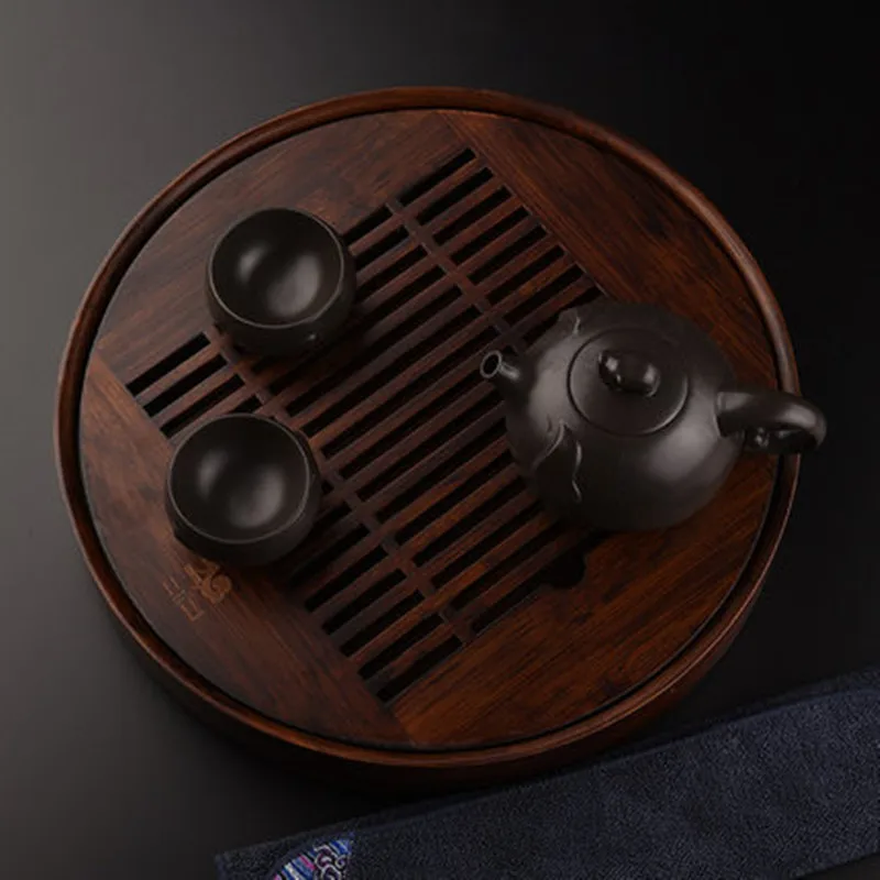 Креативный бамбуковый чайный поднос с круглым блюдцем домашний Простой японский