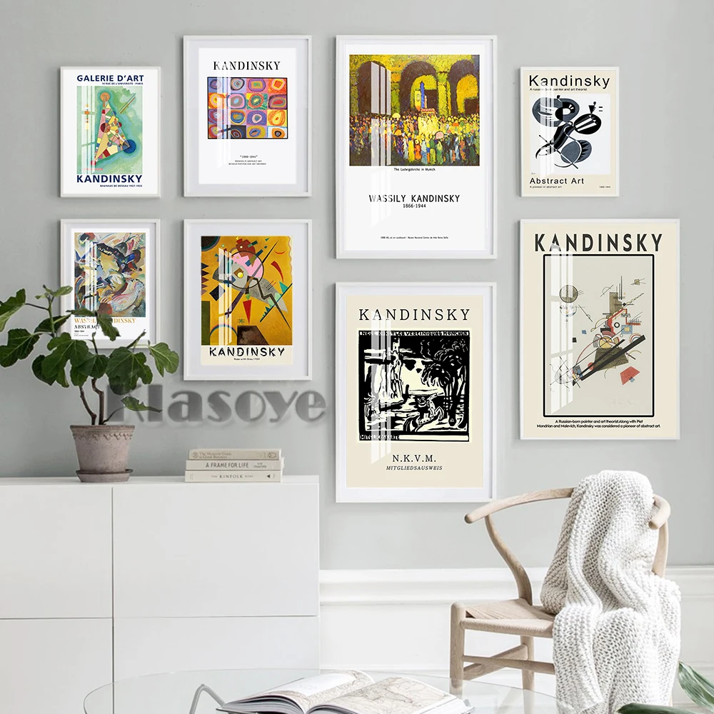 

Wassily Kandinsky Famous Classic Poster Retro Canvas Painting Exhibition Museum Prints Art Wall Picture Modern Home Room Decor