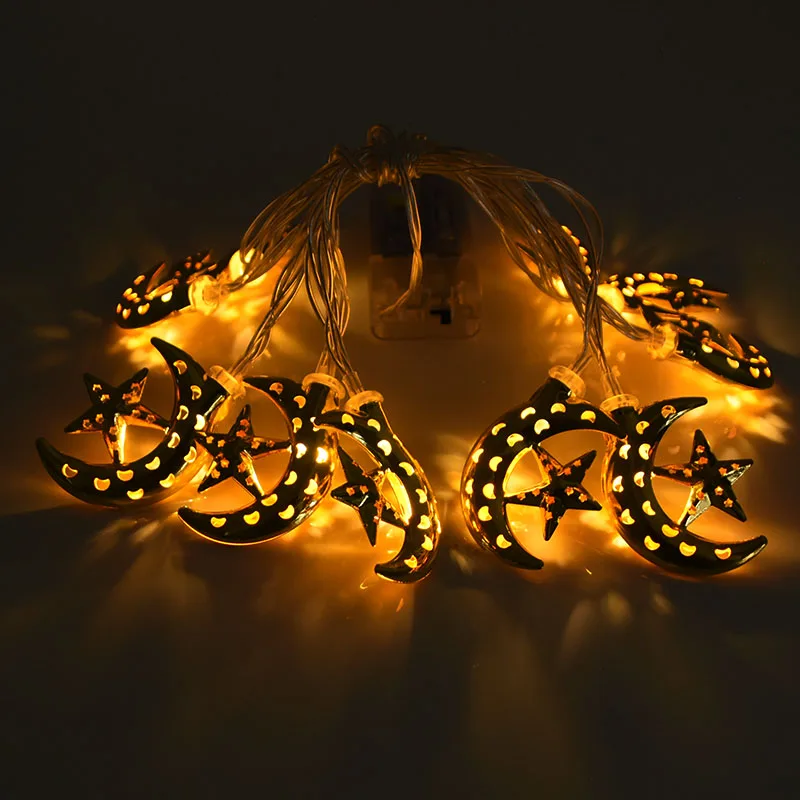 

Eid Mubarak Moon Star Palace Led Light String Islamic Muslim Festival Party Home Decor Ramadan Kareem Ornament Fairy Lights