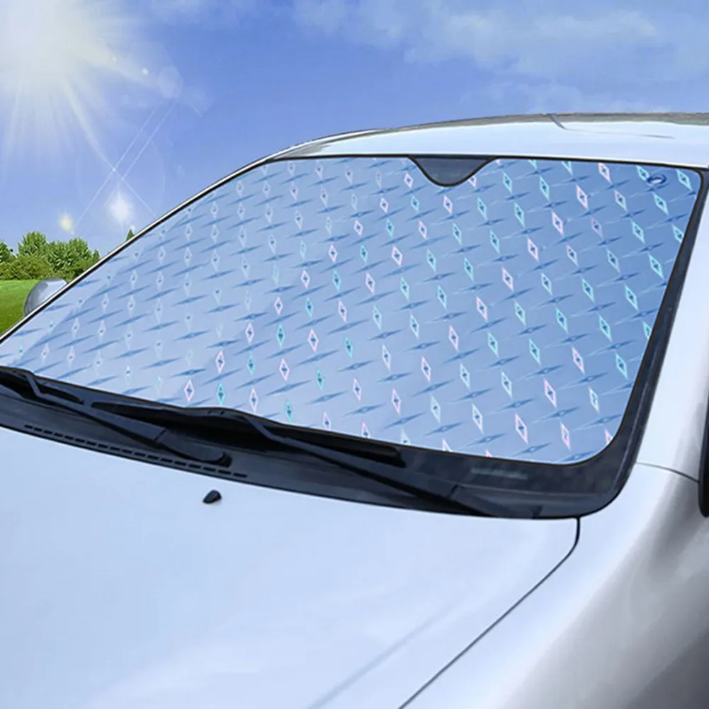 

Car Sun Shade Protector 130*60cm Auto Front Window Sunshade Covers UV Block Reflective Visor Windshield Glass Cover