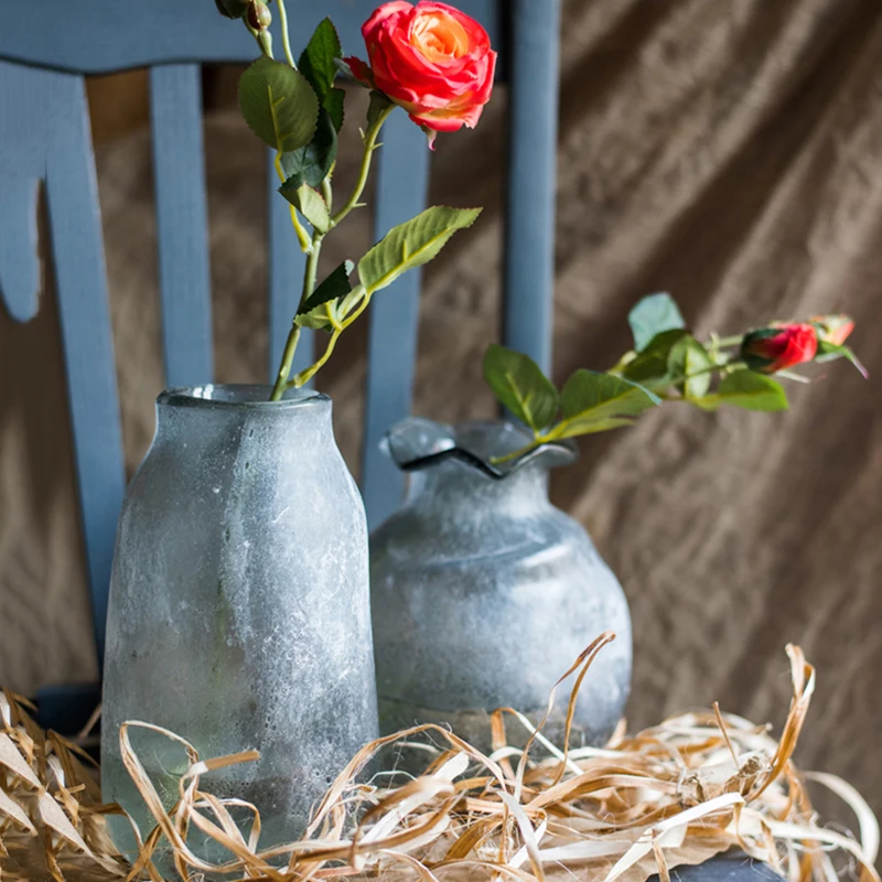 

Glass Vase Frosted Vintage Vases Table Decorations Home Decoration Desktop Ornaments Flower Pot Macetas Вазадекор Украшения