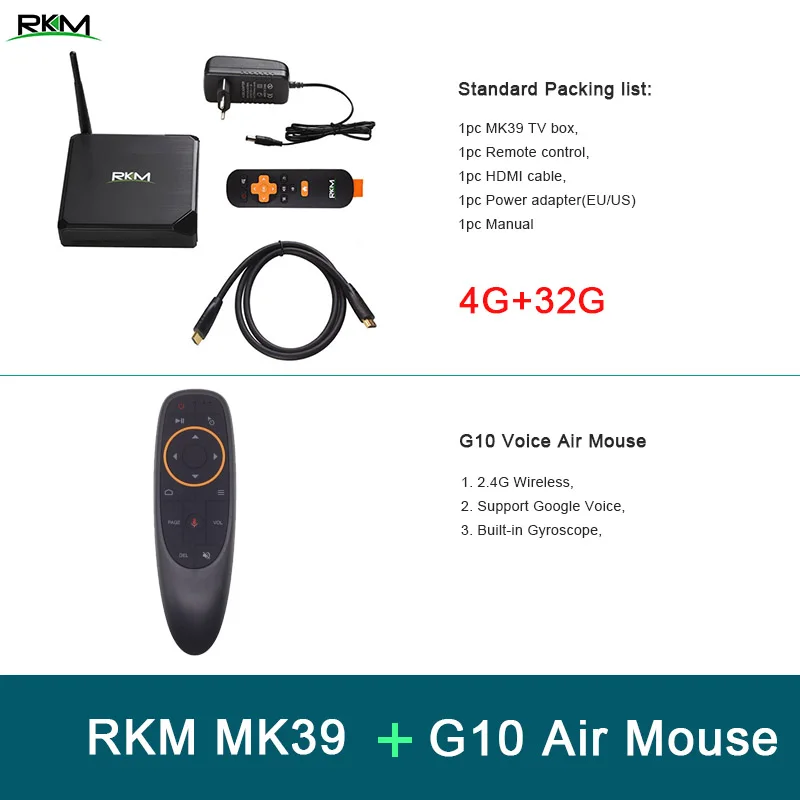 Android 7,1 tv BOX RKM MK39 Rockchip RK3399 4 ГБ 32 ГБ 802.11AC 2,4G 5G 1000M LAN USB3.0 type-c цифровые вывески плеер - Цвет: 4GB 32GB G10