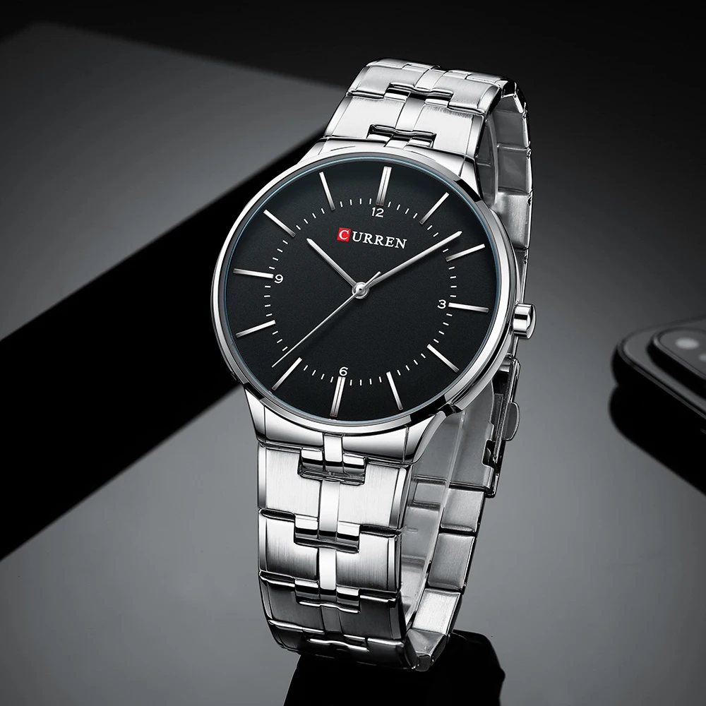 CURREN Reloj Hombre новые мужские часы из нержавеющей стали мужские наручные часы спортивные водонепроницаемые кварцевые мужские часы Montre Homme
