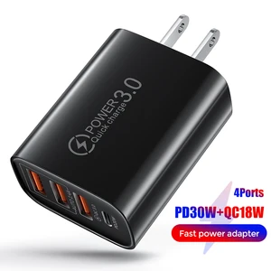 48w usb charger qc 3 0 type c pd fast charge for iphone 12 13 max samsung s21 huawei xiaomi mobile phone euus plug wall charger free global shipping