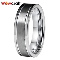 6mm double grooved tungsten carbide rings for women brushed finish highest quality wedding band
