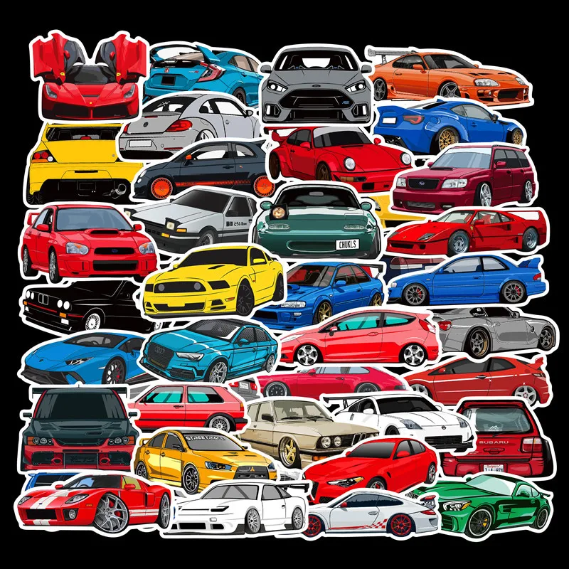 

100pcs / Bag High Quality Fashion Modified Performance Car Low Lying Steel Gun Graffiti Stickers DIY Car Trolley Case Stickers