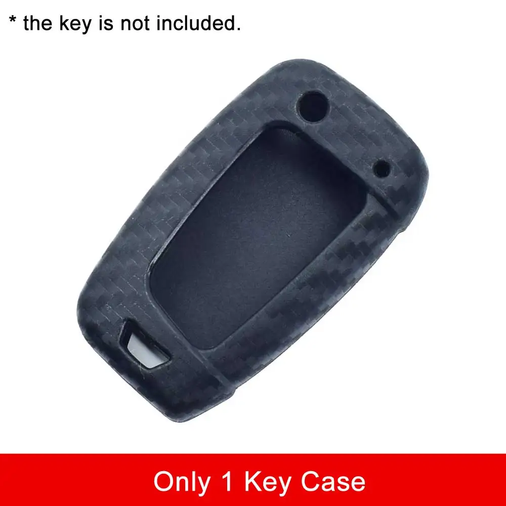 1 Key Case Карбоновый силиконовый чехол для ключей от машины для hyundai Accent Kona Santa Fe I30 IX35 Складной Дистанционный брелок крышка брелок защитная сумка - Название цвета: 1 Key Case