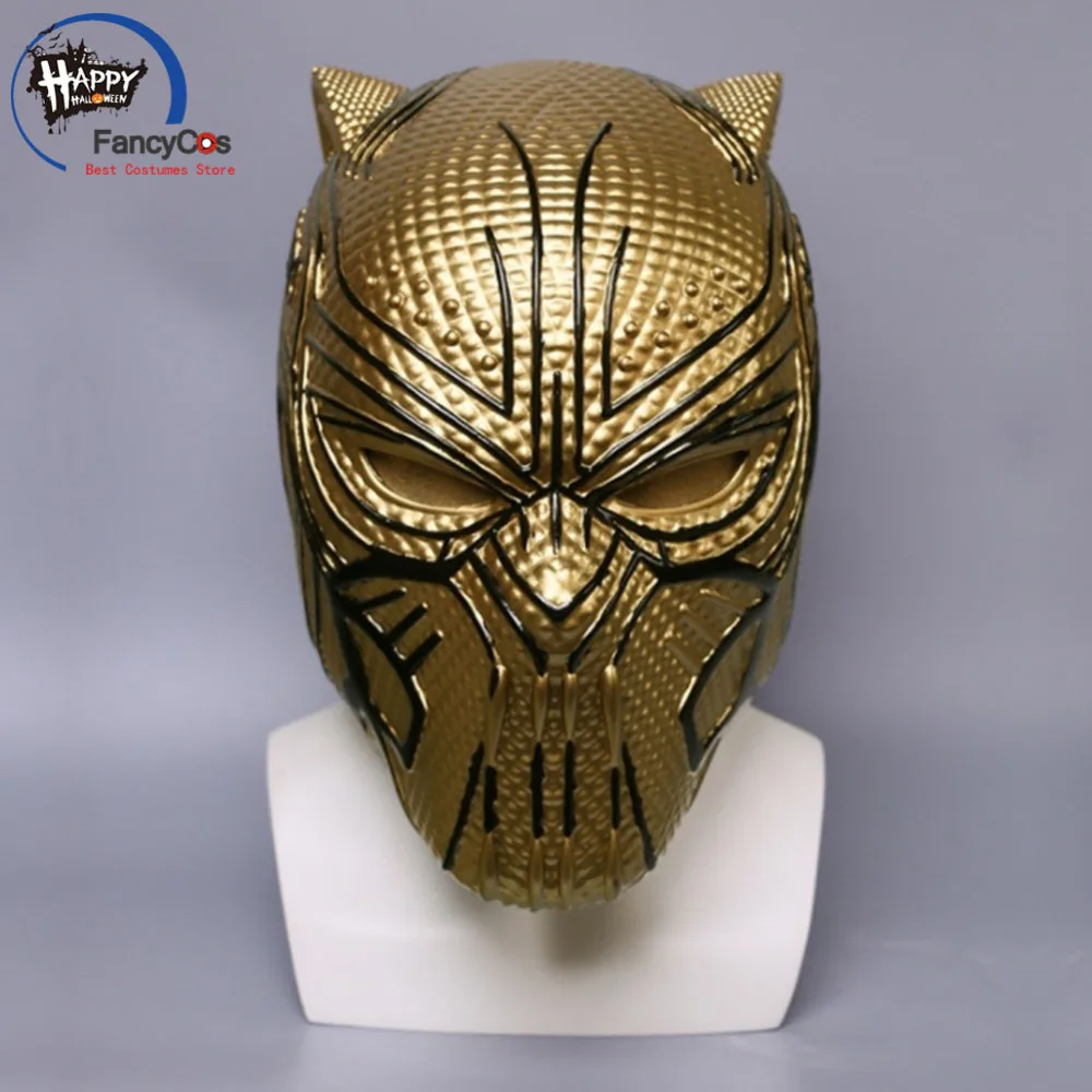 

Movie Golden Black Cosplay Panther Mask Erik Killmonger Panthera Pardus Mask Cosplay Halloween Face Mask Props Gifts Mask