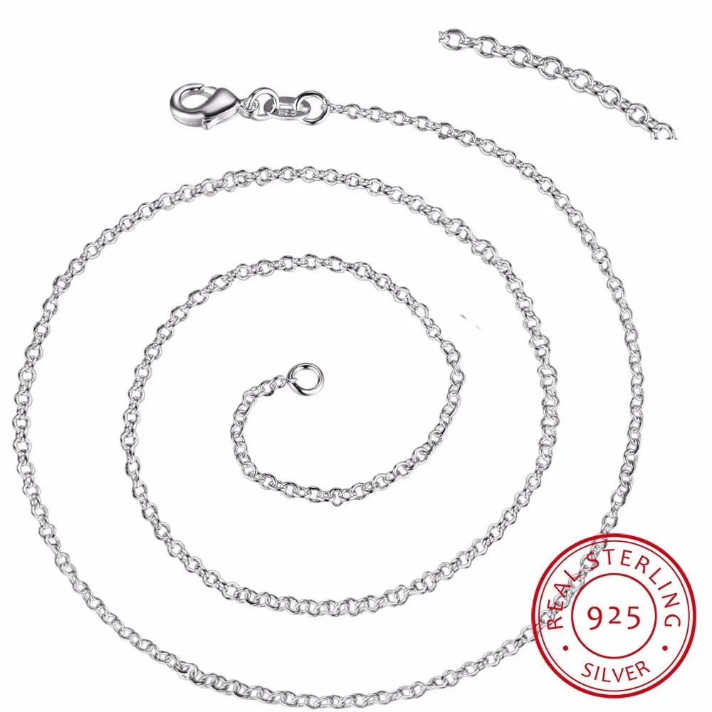 Цепочка из серебра 925 пробы женская Ювелирное Украшение 50 шт./лот 1 мм звено цепь 16