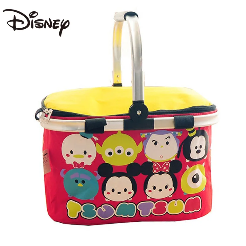 Цена Сумка для льда из мультфильма Disney, теплоизоляционная сумка, холодильник, сумка для завтрака, корзина для покупок, портативный складной конт...