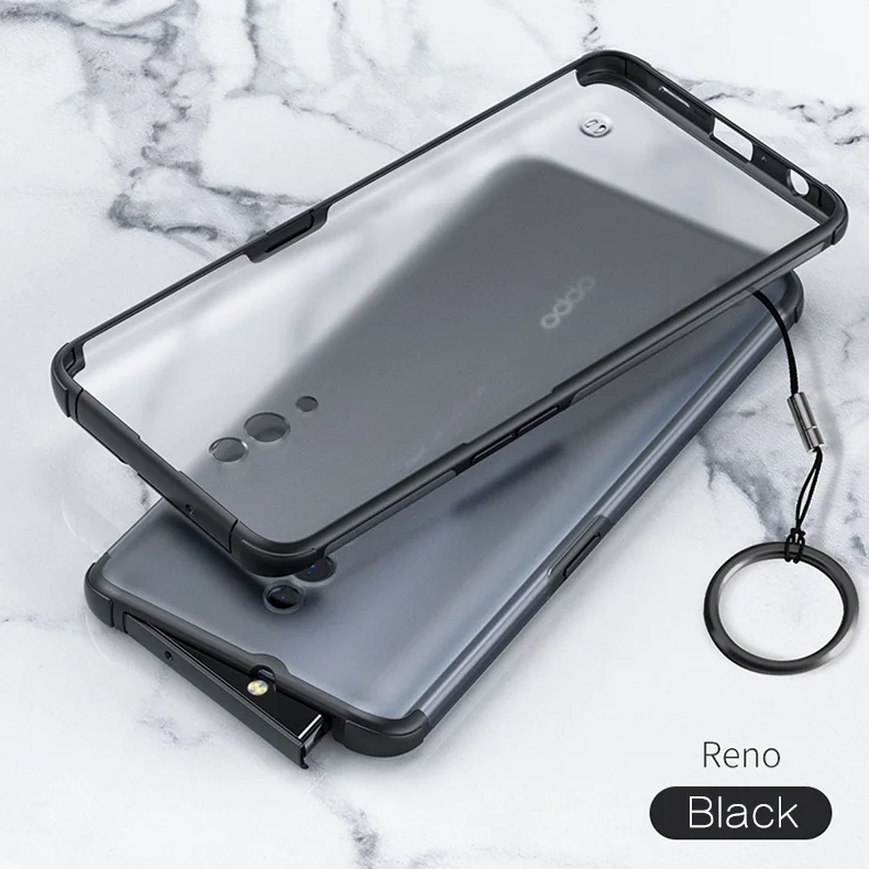 black GKK чехол для OPPO Reno защитный чехол Ультратонкий полупрозрачный задний матовый чехол для ПК для OPPO Reno чехол Coque Funda - Цвет: black