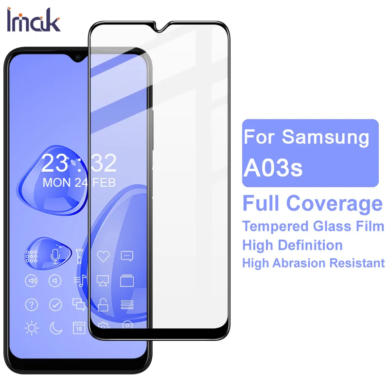 

For Samsung A03s imak Pro+ Tempered Glass Protector For Galaxy A03 S Full Screen Glue Guard Film For Samsung Galaxy A03S