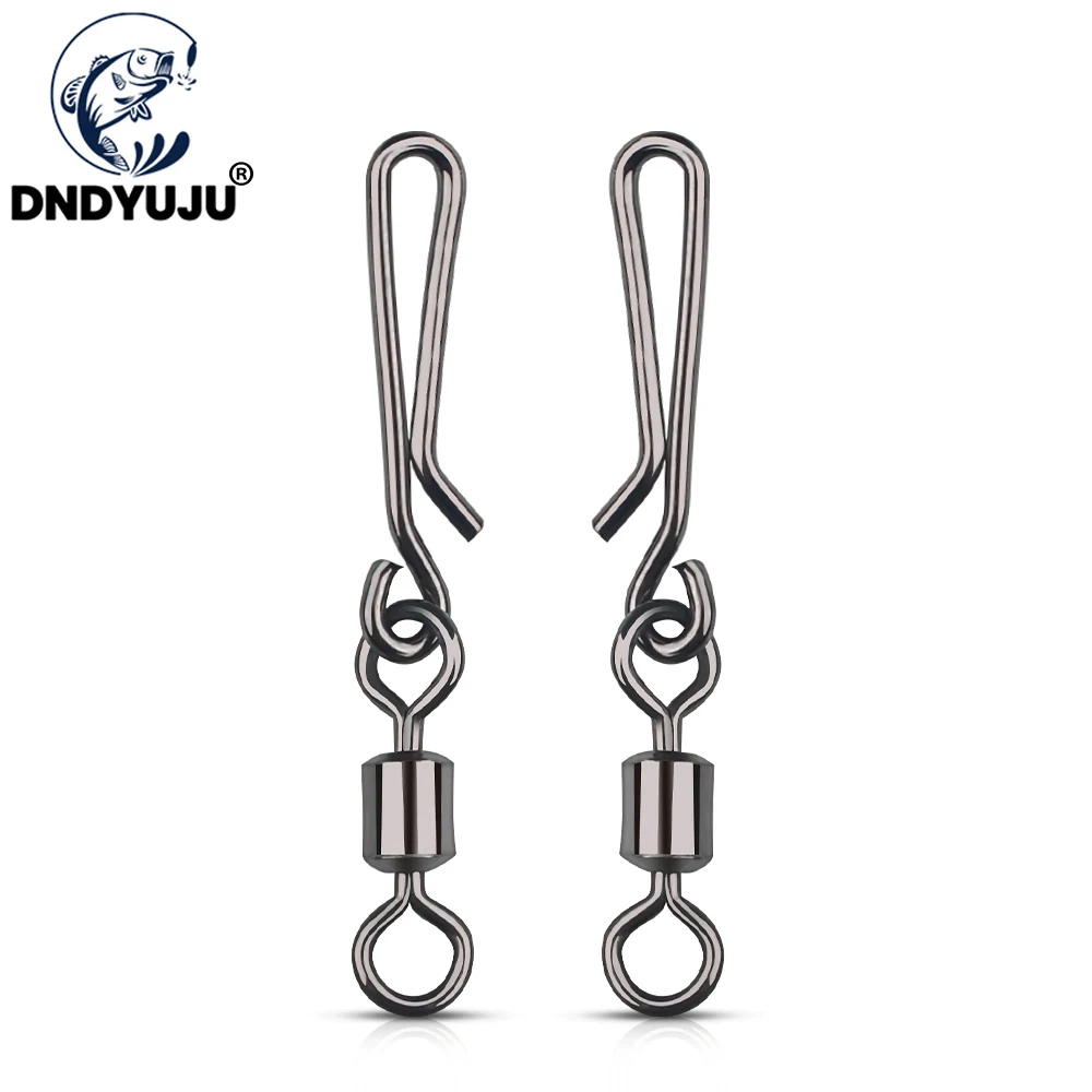 

DNDYUJU 30pcs Fishing Connector Bearing Rolling Swivel Stainless Steel Snap Fishhook Lure Swivels Tackle Fishing Accessories