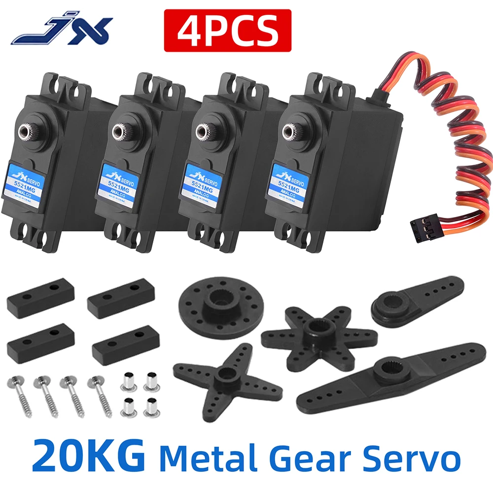 

JX сервопривод PS-5521MG 20 кг, металлическая шестерня, аналоговый стандартный сервопривод для модели RC Robot DIY