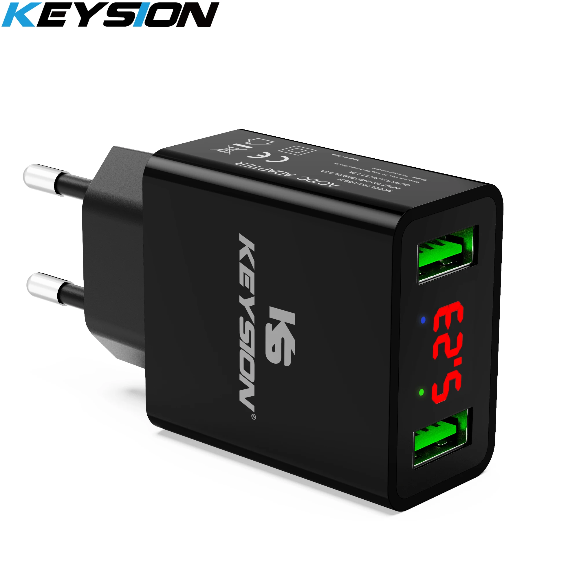 KEYSION LED Display USB Charger for iPhone 11 iPad Plug Fast Wall Samsung Xiaomi Huawei Mobile Phone adapter | Мобильные телефоны и