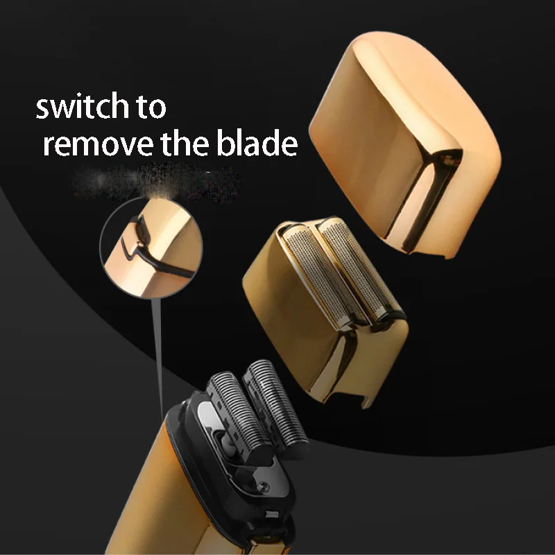 Kemei Pro металлическая бритва с двойной фольгой титановая супер Закрытая