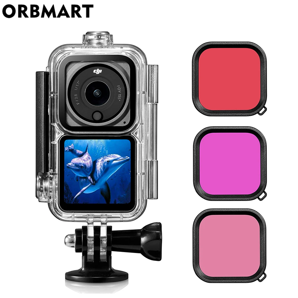 Waterproof Housing Case for DJI Action 2 Protective Shell Underwater Dive Cover Filter Osmo Accessories | Электроника