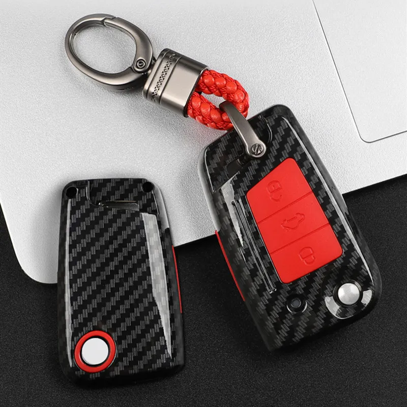 Чехол книжка из АБС пластика для автомобильного ключа углеродного волокна чехол