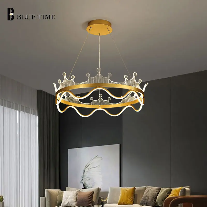 Modern LED Pendant Light for Living Room Dining Room Kitchen Decor Hanging Lighting Home Indoor Pendant Lamps Gold AC 110V 220V
