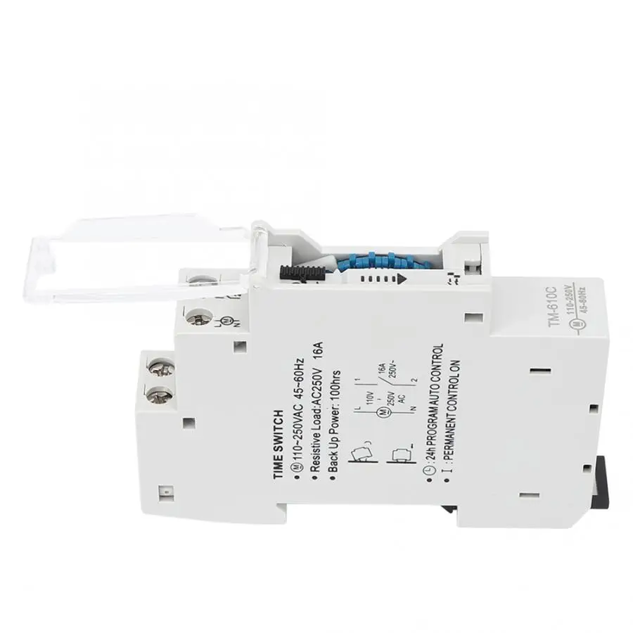 TM610C AC 220 В 16(4)A 1P рельсовый монтажный электронный таймер переключатель на неделю 15