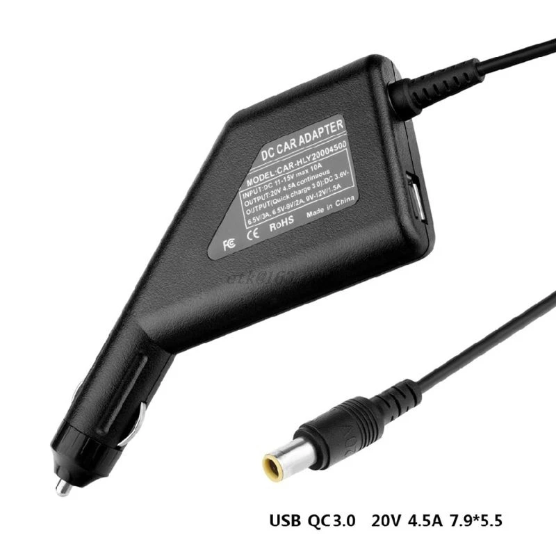 Автомобильное зарядное устройство 90 Вт 20 в 4 5a QC 3 0 USB для Lenovo Thinkpad X60 X 61 Z60 Z61 200 X300 T60