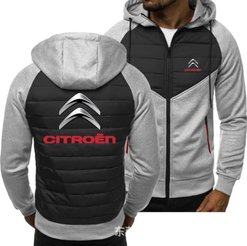 

New Men CITROEN Print Spring Autumn Mens Jacket Casual Sweatshirt Long Sleeve Mens Zipper Jacket Man Hoody Jackets for Men